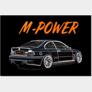 BM M3 E46 Side View M Power Posters and Art